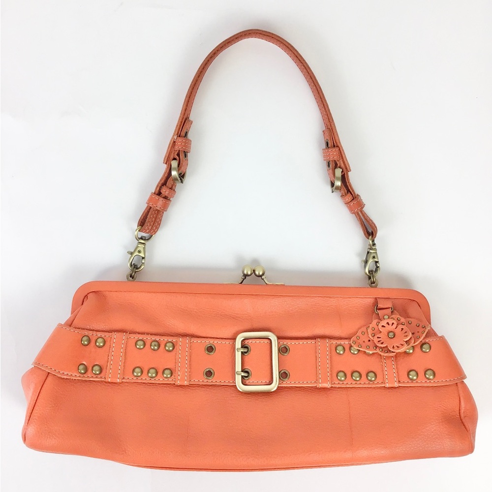 BCBG Buckle Leather Shoulder Bag